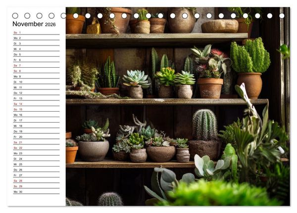 Produktbild: Kaktuszauberland (Tischkalender 2026 DIN A5 quer), CALVENDO Monatskalender