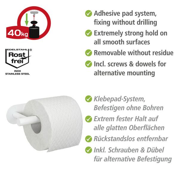 Produktbild: Turbo-Loc&reg; Toilettenpapierhalter Mod. Orea White matt, aus rostfreiem Edelstahl