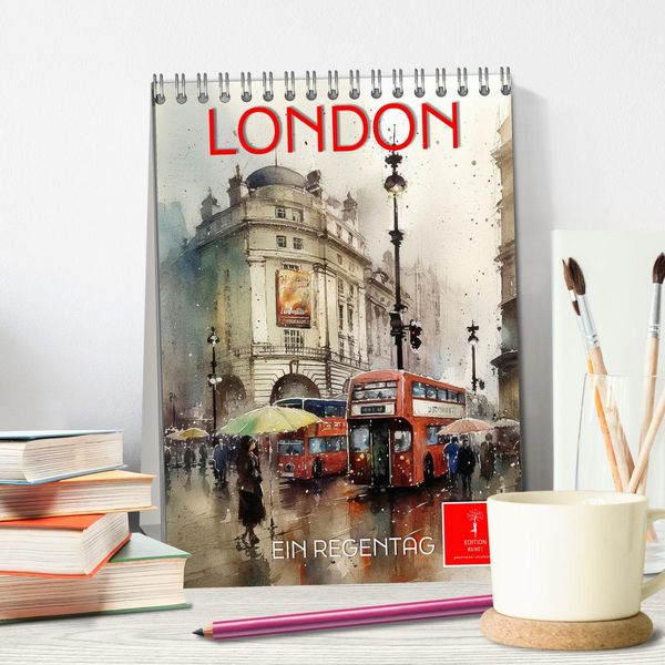 Produktbild: London - ein Regentag (Tischkalender 2026 DIN A5 hoch), CALVENDO Monatskalender