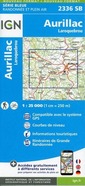 Produktbild: Aurillac-Laroquebrou 1:25 000