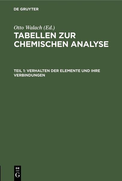 Produktbild: Verhalten der Elemente und ihre Verbindungen