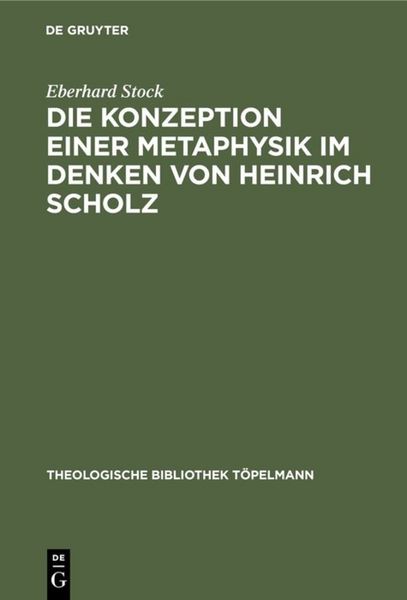 Produktbild: Die Konzeption einer Metaphysik im Denken von Heinrich Scholz