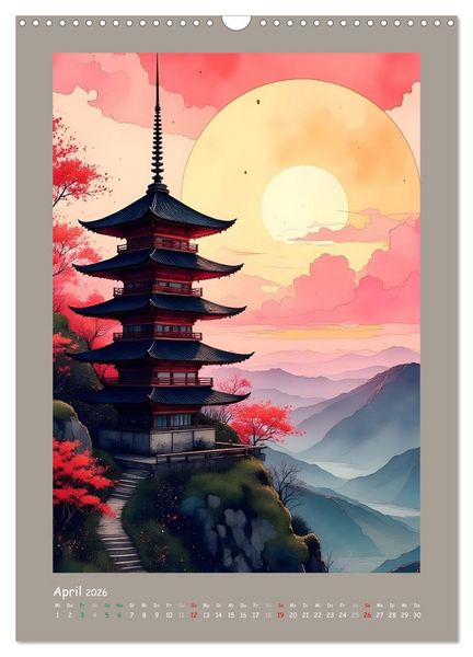 Produktbild: Berge, Pagoden, Tempel (Wandkalender 2026 DIN A3 hoch), CALVENDO Monatskalender