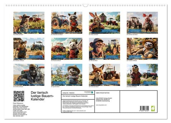 Produktbild: Der tierisch lustige Bauern-Kalender (Wandkalender 2026 DIN A2 quer), CALVENDO Monatskalender