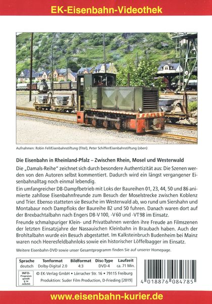 Produktbild: Die Eisenbahn in Rheinland-Pfalz damals, 1 DVD
