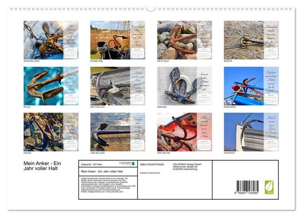 Produktbild: Mein Anker - Ein Jahr voller Halt (hochwertiger Premium Wandkalender 2026 DIN A2 quer), Kunstdruck in Hochglanz