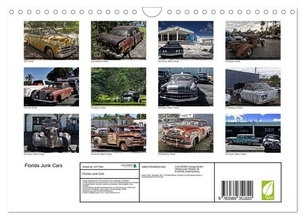 Produktbild: Florida Junk Cars (Wandkalender 2027 DIN A4 quer), CALVENDO Monatskalender