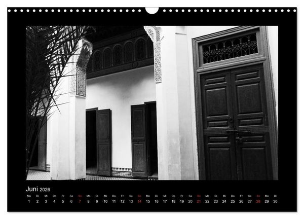 Produktbild: Marokko - Nostalgie in schwarz-weiss (Wandkalender 2026 DIN A3 quer), CALVENDO Monatskalender
