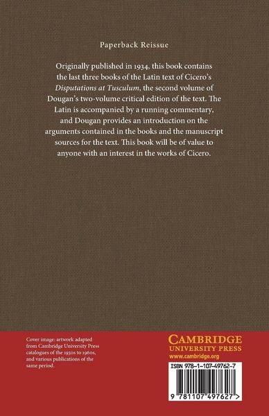 Produktbild: M. Tulli Ciceronis Tusculanarum Disputationum Libri Quinque