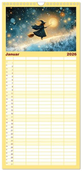 Produktbild: Familienplaner 2026 - Zauber zur Mitternacht mit 5 Spalten (Wandkalender, 21 x 45 cm) CALVENDO