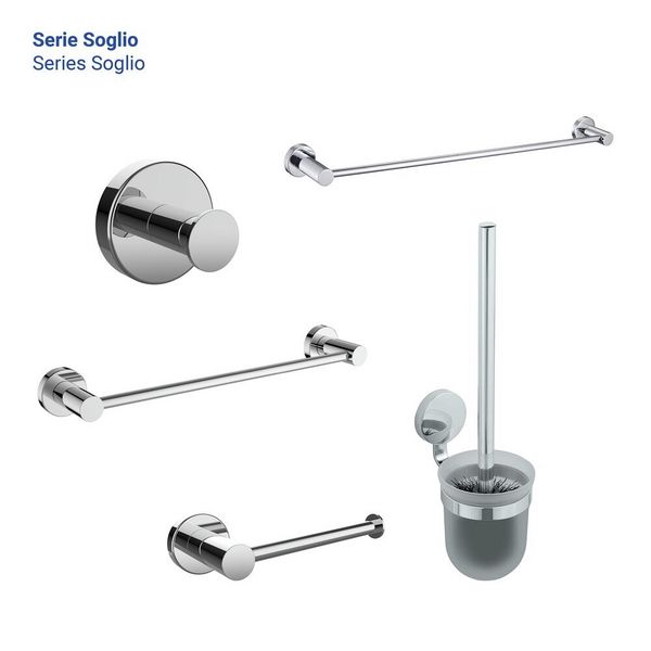 Produktbild: Badetuchstange Mod. Soglio Chrom, 60 cm, Handtuchstange aus gl&auml;nzendem Edelstahl