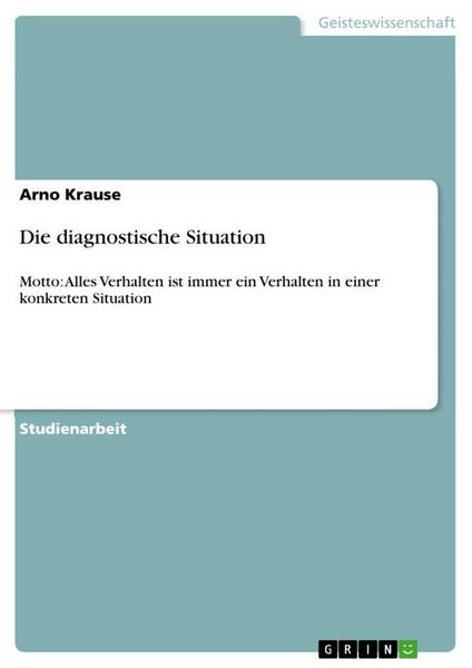 Produktbild: Die diagnostische Situation