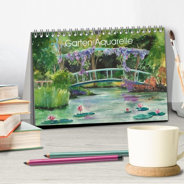 Produktbild: Garten Aquarelle (Tischkalender 2026 DIN A5 quer), CALVENDO Monatskalender