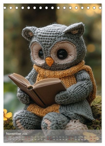 Produktbild: CROCHET ANIMALS (Desk Calendar 2026 DIN A5 portrait), CALVENDO 12 Month DeskCalendar