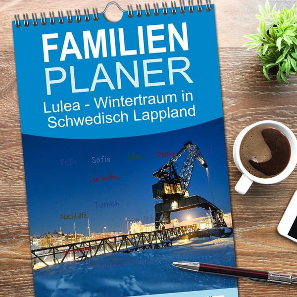 Produktbild: Familienplaner 2026 - Lulea - Wintertraum in Schwedisch Lappland mit 5 Spalten (Wandkalender, 21 x 45 cm) CALVENDO