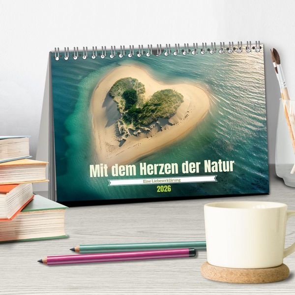 Produktbild: Mit dem Herzen der Natur (Tischkalender 2026 DIN A5 quer), CALVENDO Monatskalender