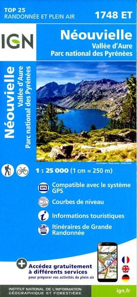 Néouvielle/ Vallee d'aure/ PN des Pyrenees 1:25 000, Karte von Collectif Ign, IGN Frankreich, 9782758552628