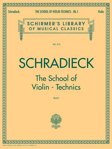 Produktbild: Schradieck - The School of Violin Technics Book 1 for Solo Violin Exercises for Finger Dexterity and Technique G. Schirmer String Method