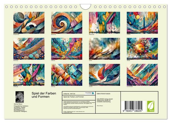 Produktbild: Spiel der Farben und Formen (Wandkalender 2026 DIN A4 quer), CALVENDO Monatskalender
