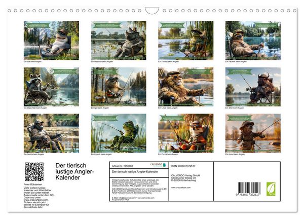 Produktbild: Der tierisch lustige Angler-Kalender (Wandkalender 2026 DIN A3 quer), CALVENDO Monatskalender