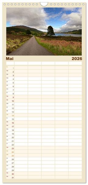 Produktbild: Familienplaner 2026 - Schottland - Land der Legenden mit 5 Spalten (Wandkalender, 21 x 45 cm) CALVENDO