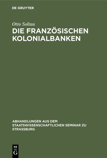 Produktbild: Die franz&ouml;sischen Kolonialbanken