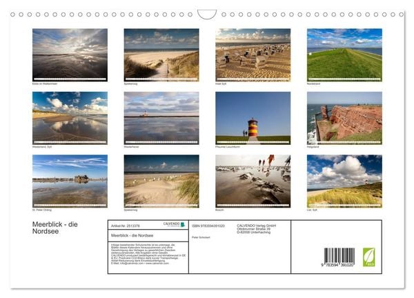 Produktbild: Meerblick - die Nordsee (Wandkalender 2027 DIN A3 quer), CALVENDO Monatskalender