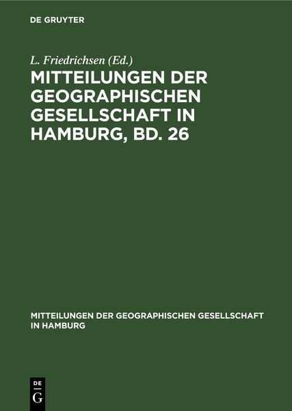 Produktbild: Mitteilungen der Geographischen Gesellschaft in Hamburg, Bd. 26