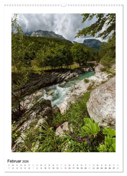 Produktbild: Soca - Sloweniens Smaragdfluss (hochwertiger Premium Wandkalender 2026 DIN A2 hoch), Kunstdruck in Hochglanz