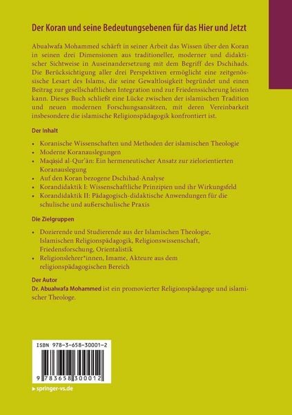 Produktbild: Der Koran und seine Bedeutungsebenen f&uuml;r das Hier und Jetzt