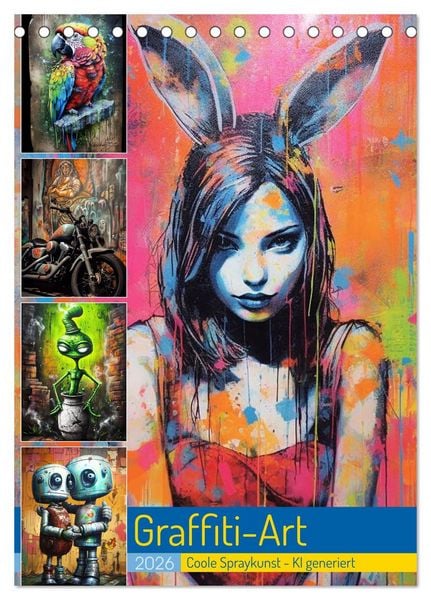 Produktbild: Graffiti Art (Tischkalender 2026 DIN A5 hoch), CALVENDO Monatskalender