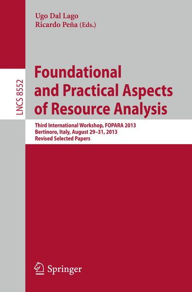 Produktbild: Foundational and Practical Aspects of Resource Analysis