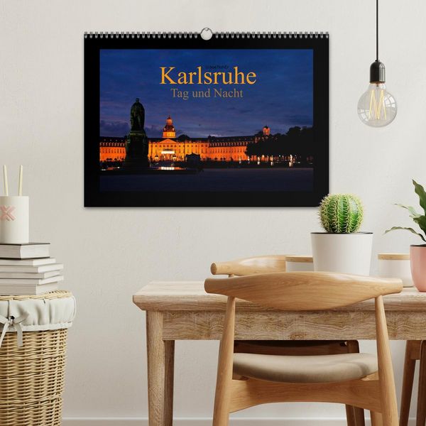 Produktbild: Karlsruhe Tag und Nacht (Wandkalender 2026 DIN A3 quer), CALVENDO Monatskalender