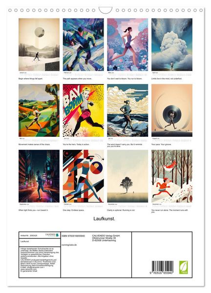 Produktbild: Laufkunst. (Wandkalender 2026 DIN A3 hoch), CALVENDO Monatskalender