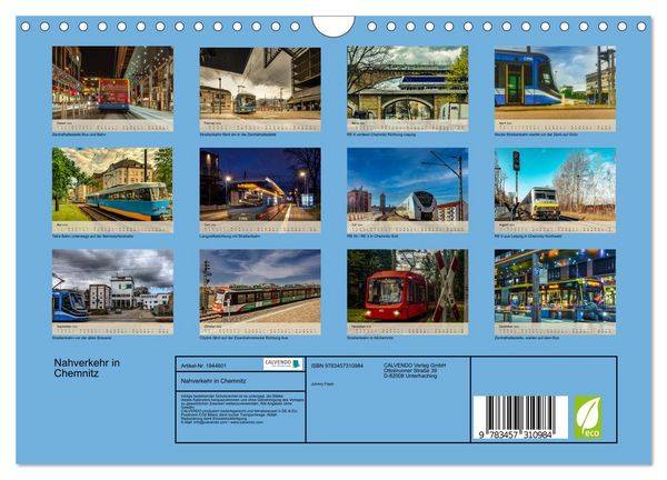 Produktbild: Nahverkehr in Chemnitz (Wandkalender 2026 DIN A4 quer), CALVENDO Monatskalender