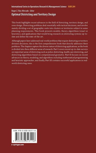 Produktbild: Optimal Districting and Territory Design