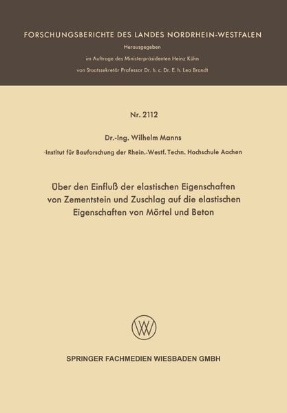 Produktbild: &Uuml;ber den Einflu&szlig; der elastischen Eigenschaften von Zementstein und Zuschlag auf die elastischen Eigenschaften von M&ouml;rtel und Beton