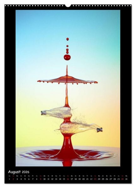 Produktbild: Au&szlig;ergew&ouml;hnliche Kunst - Wasser Tropfenfotografie (Wandkalender 2026 DIN A2 hoch), CALVENDO Monatskalender