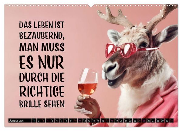 Produktbild: BRILLEN - coole Spr&uuml;che (Wandkalender 2026 DIN A2 quer), CALVENDO Monatskalender