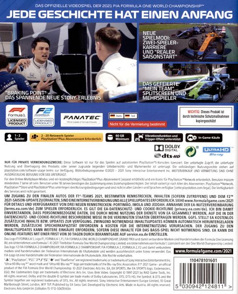Produktbild: F1 2021 PS5 USK: 0 PlayStation 5 Spiel