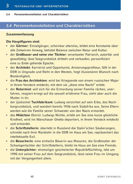 Heimsuchung Jenny Erpenbeck Kapitel Zusammenfassung 'Heimsuchung von Jenny Erpenbeck - Textanalyse und Interpretation