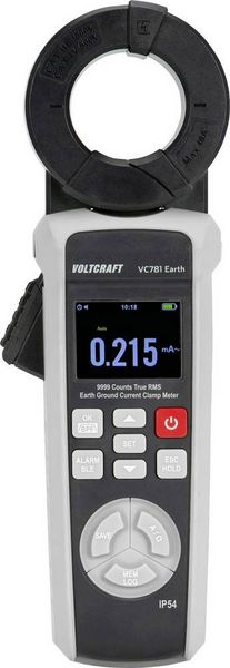 VOLTCRAFT VC781 Erdungsmesszange für Erdschleifen und Erdableitstrom Messung CAT III 1000 V, CAT IV 600 V Anzeige (Counts): 9999