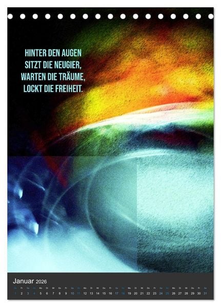 Produktbild: AugenweiTe Bilder.Texte.Inspirationen (Tischkalender 2026 DIN A5 hoch), CALVENDO Monatskalender