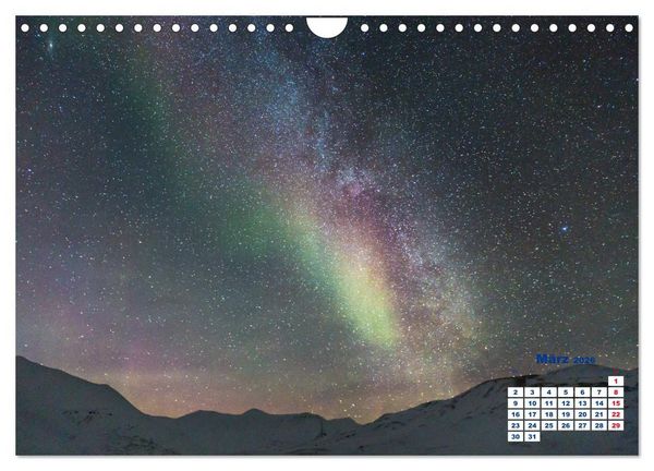 Produktbild: Faszinierende Lichterscheinungen am Himmel - Polarlichter (Wandkalender 2026 DIN A4 quer), CALVENDO Monatskalender