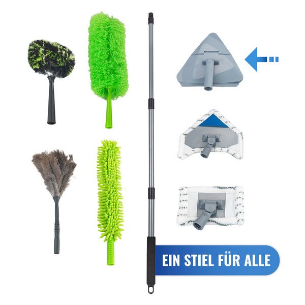Produktbild: Mod. Triangel-Wischer mit Teleskopstiel, 360&deg; Duo-Knickgelenk