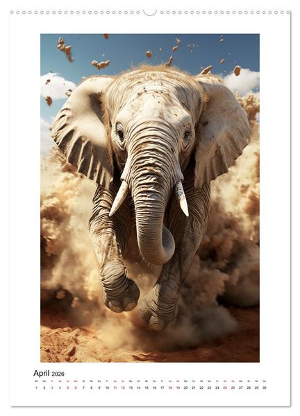 Produktbild: Highspeed Tiere (Wandkalender 2026 DIN A2 hoch), CALVENDO Monatskalender