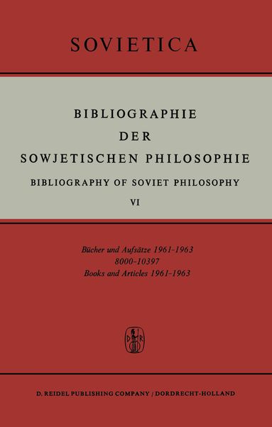 Produktbild: Bibliographie der Sowjetischen Philosophie