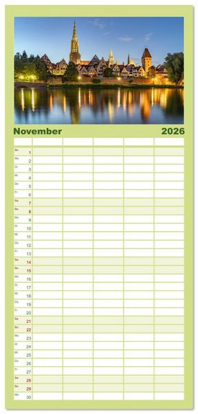 Produktbild: Familienplaner 2026 - Deutschlands sch&ouml;nste Altst&auml;dte - Baden-W&uuml;rttemberg mit 5 Spalten (Wandkalender, 21 x 45 cm) CALVENDO