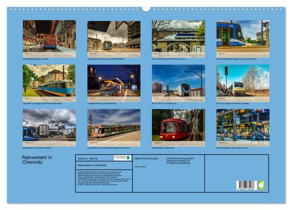 Produktbild: Nahverkehr in Chemnitz (Wandkalender 2026 DIN A2 quer), CALVENDO Monatskalender