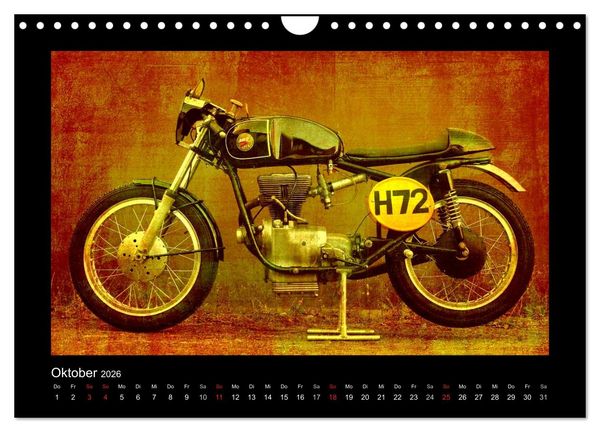 Produktbild: Motorrad Oldtimer (Wandkalender 2026 DIN A4 quer), CALVENDO Monatskalender